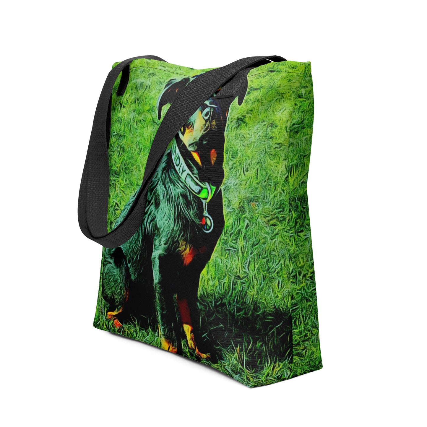 Friendly Peace Dog Tote Bag