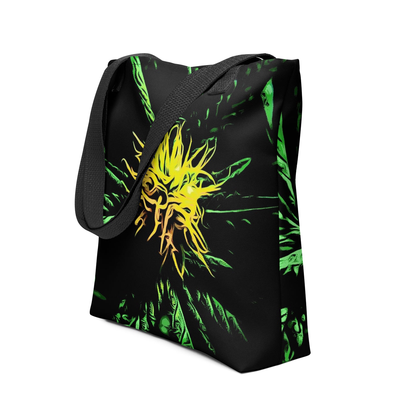 Yellow Flowering Cannabis Plant Tote Bag