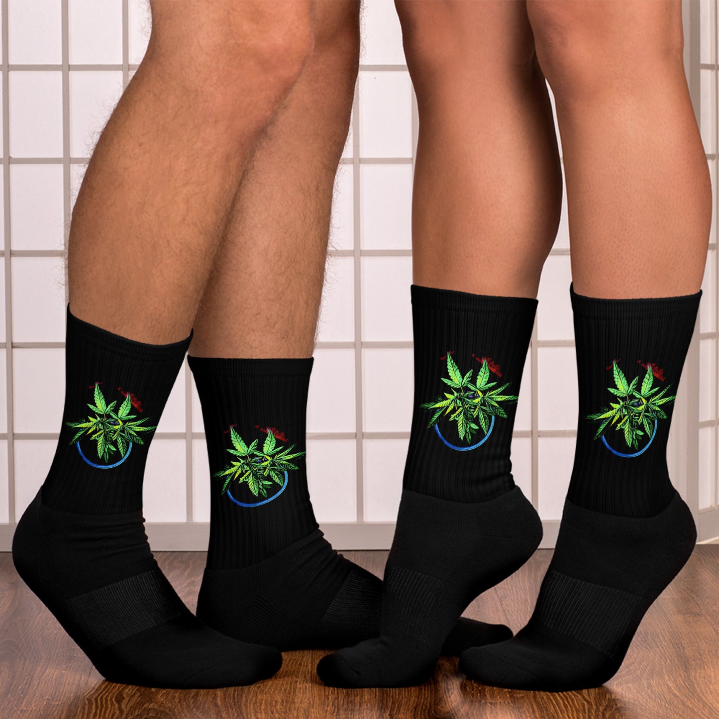 1 Blue Pot Cannabis Plant Socks