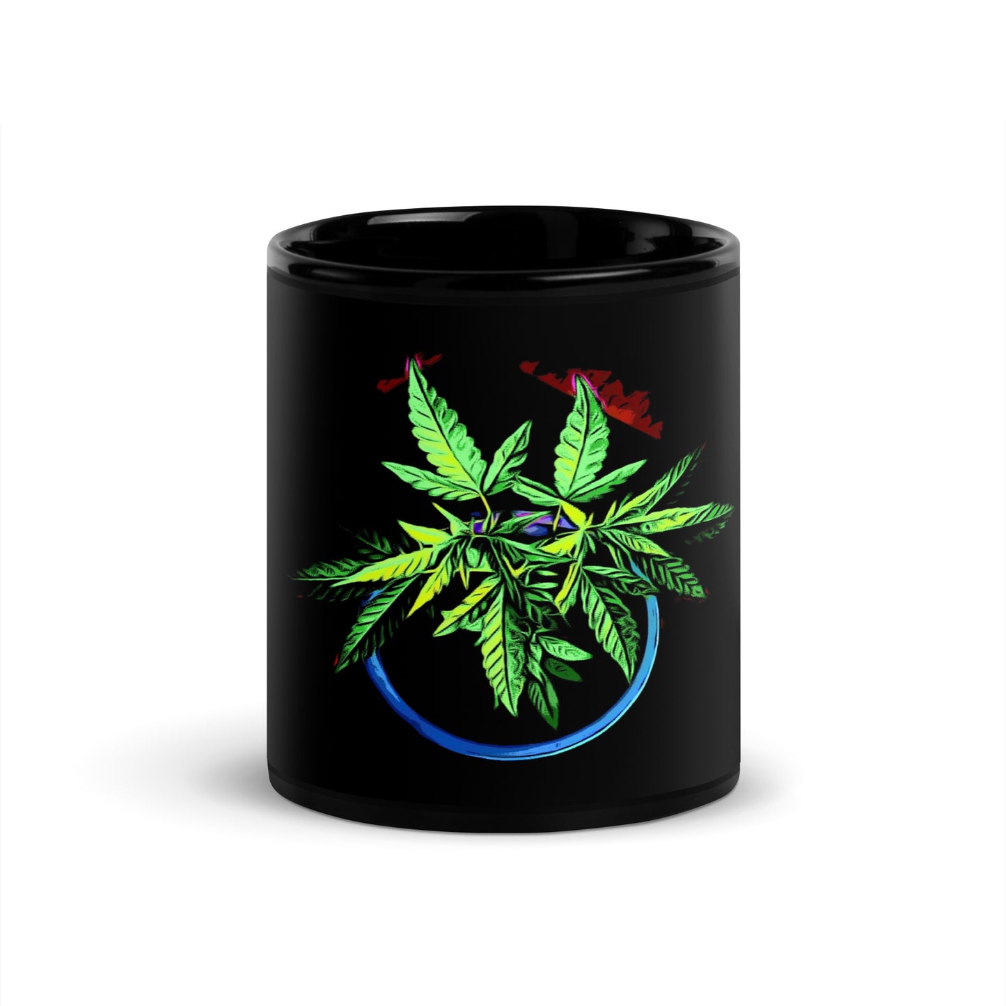 1 Blue Cannabis Pot Plant Mug