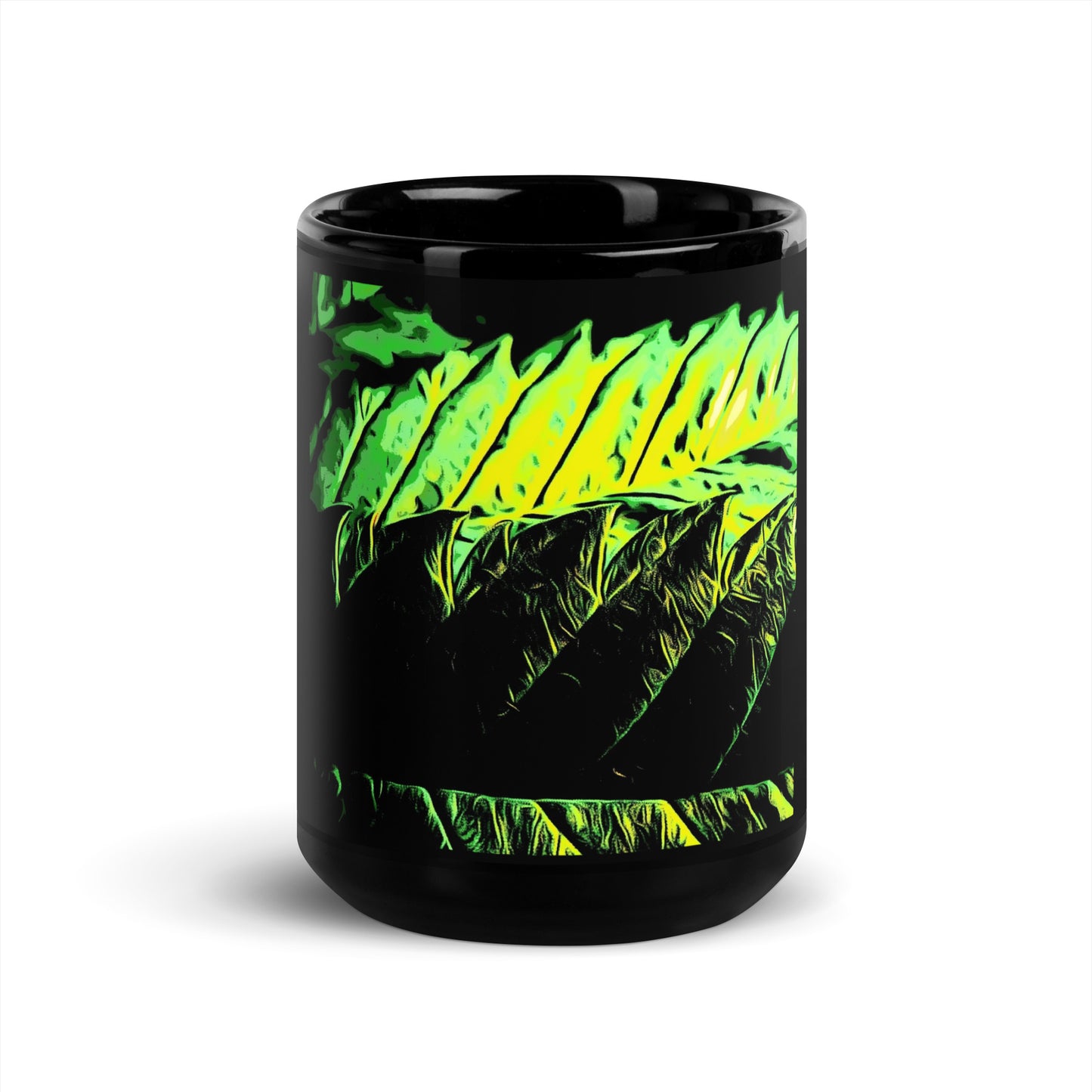 Close Up Double Serrated Cannabis Leaf Mug