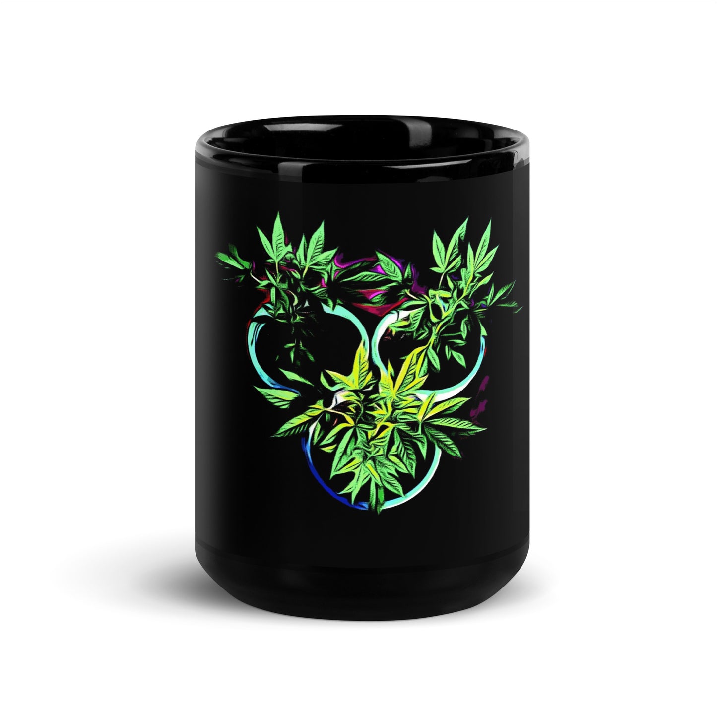 3 Blue Cannabis Pot Plants Mug