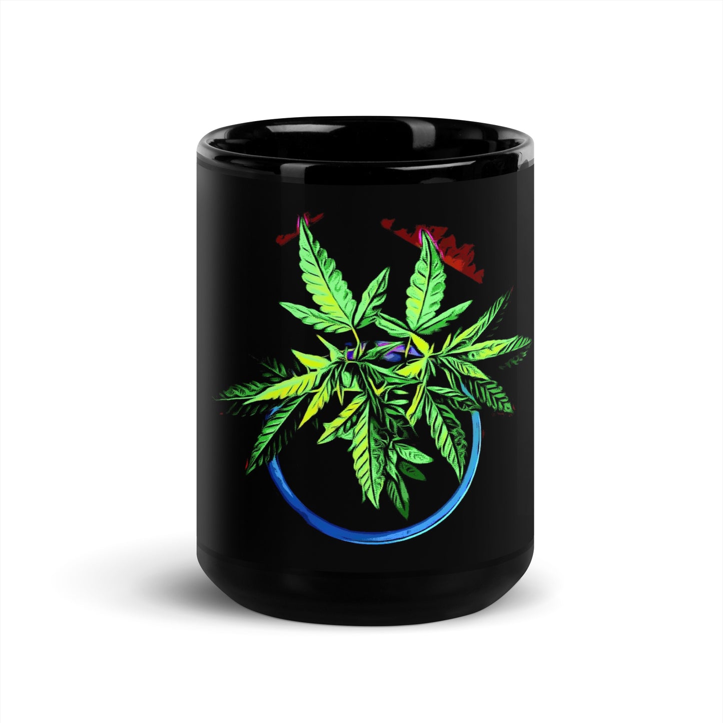 1 Blue Cannabis Pot Plant Mug