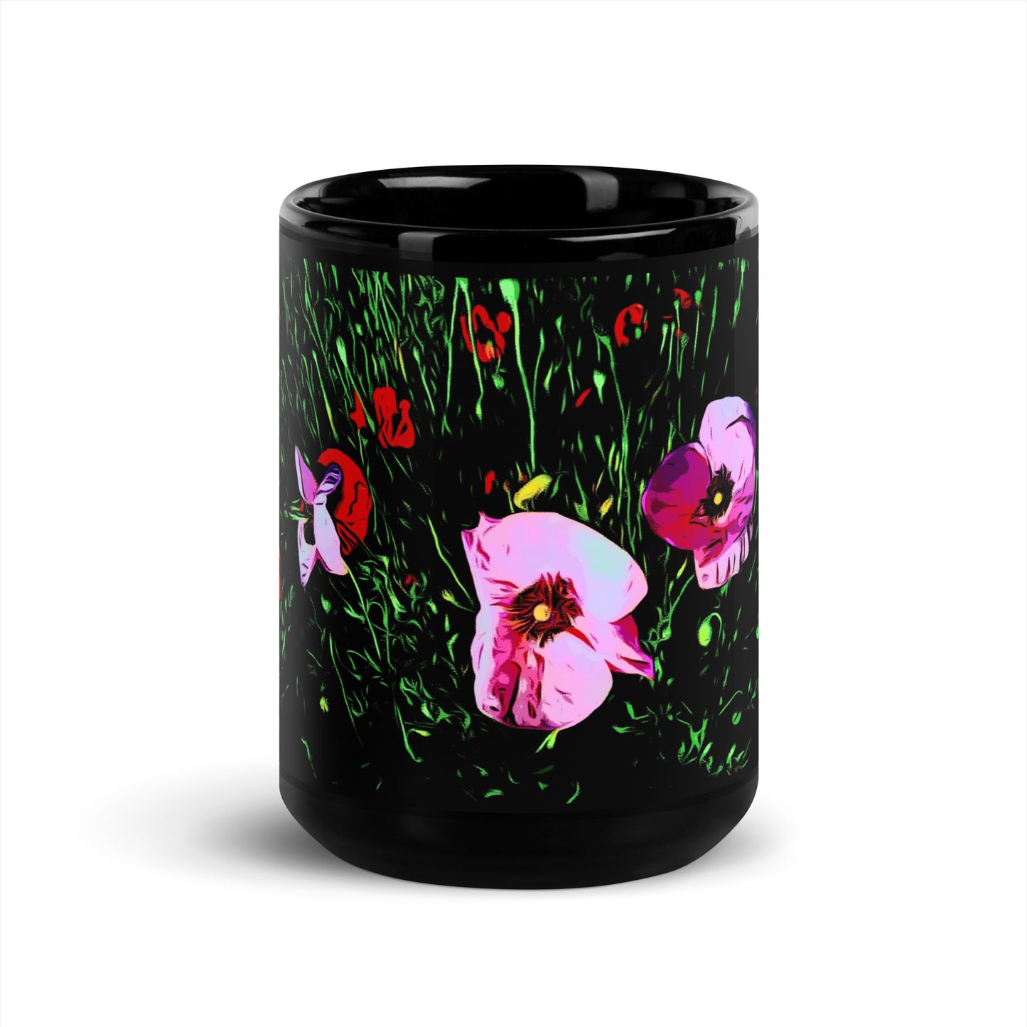 Field of Pink Poppy Flowers Mug