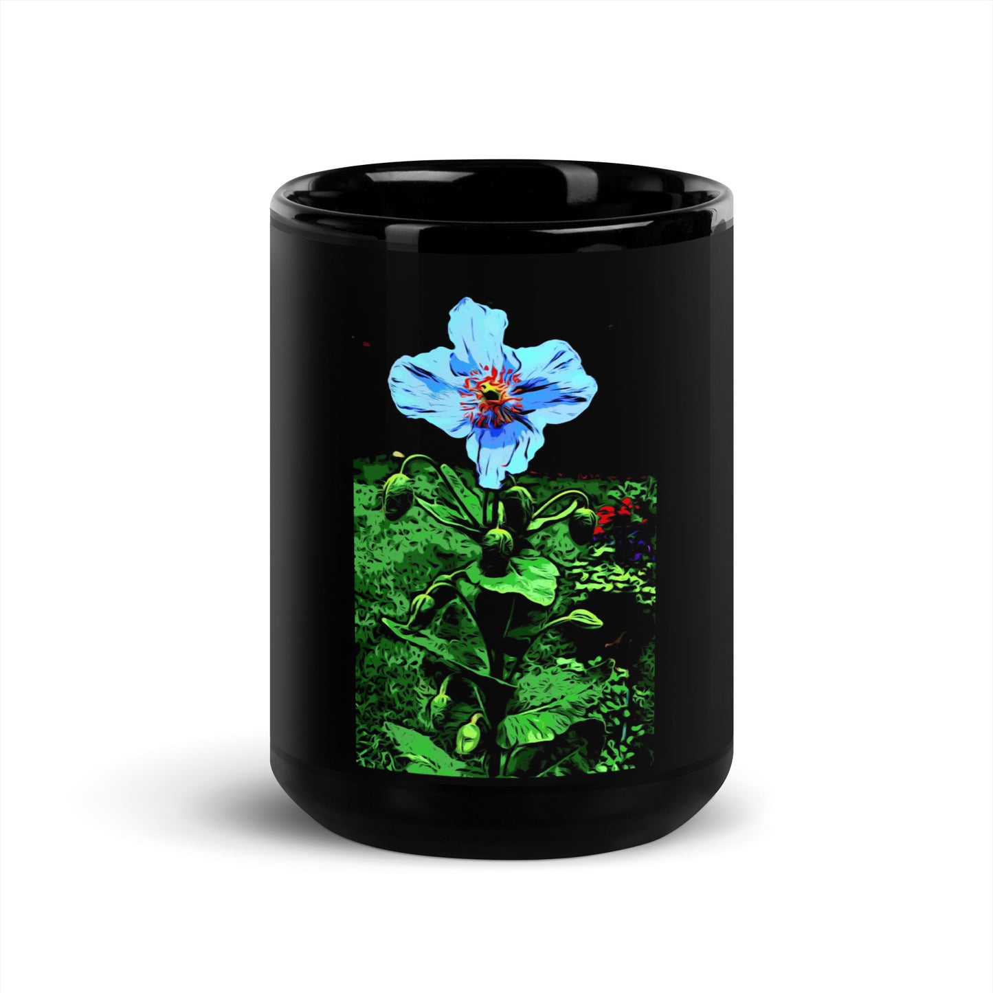 Blue Poppy Flower Mug