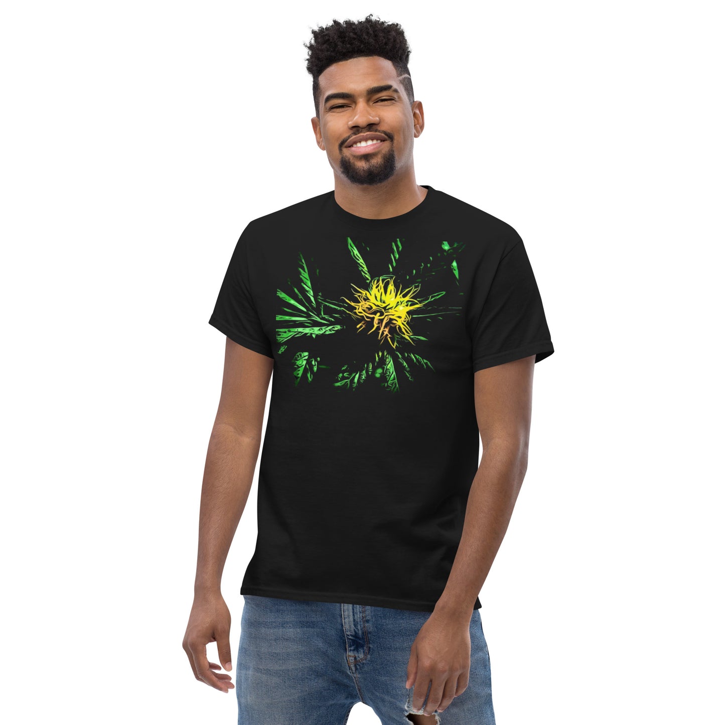 Yellow Flowering Cannabis Plant Unisex T-shirt