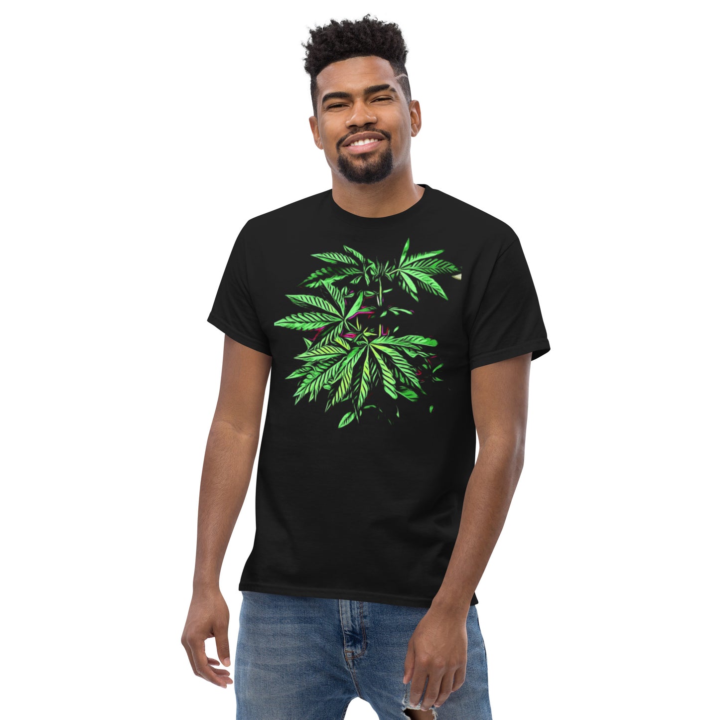 Pink Broad Leaf Vegetative Cannabis Plant Unisex T-shirt