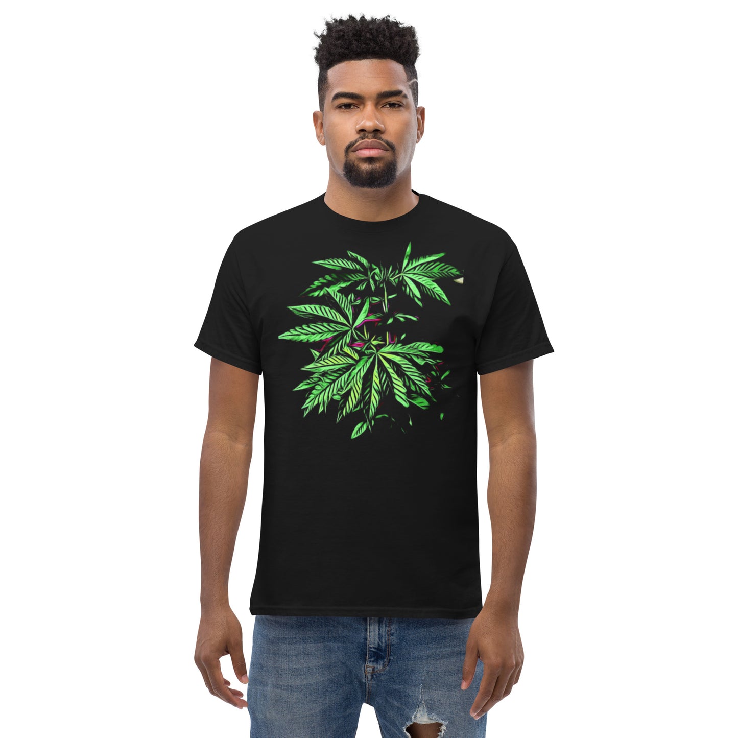 Pink Broad Leaf Vegetative Cannabis Plant Unisex T-shirt