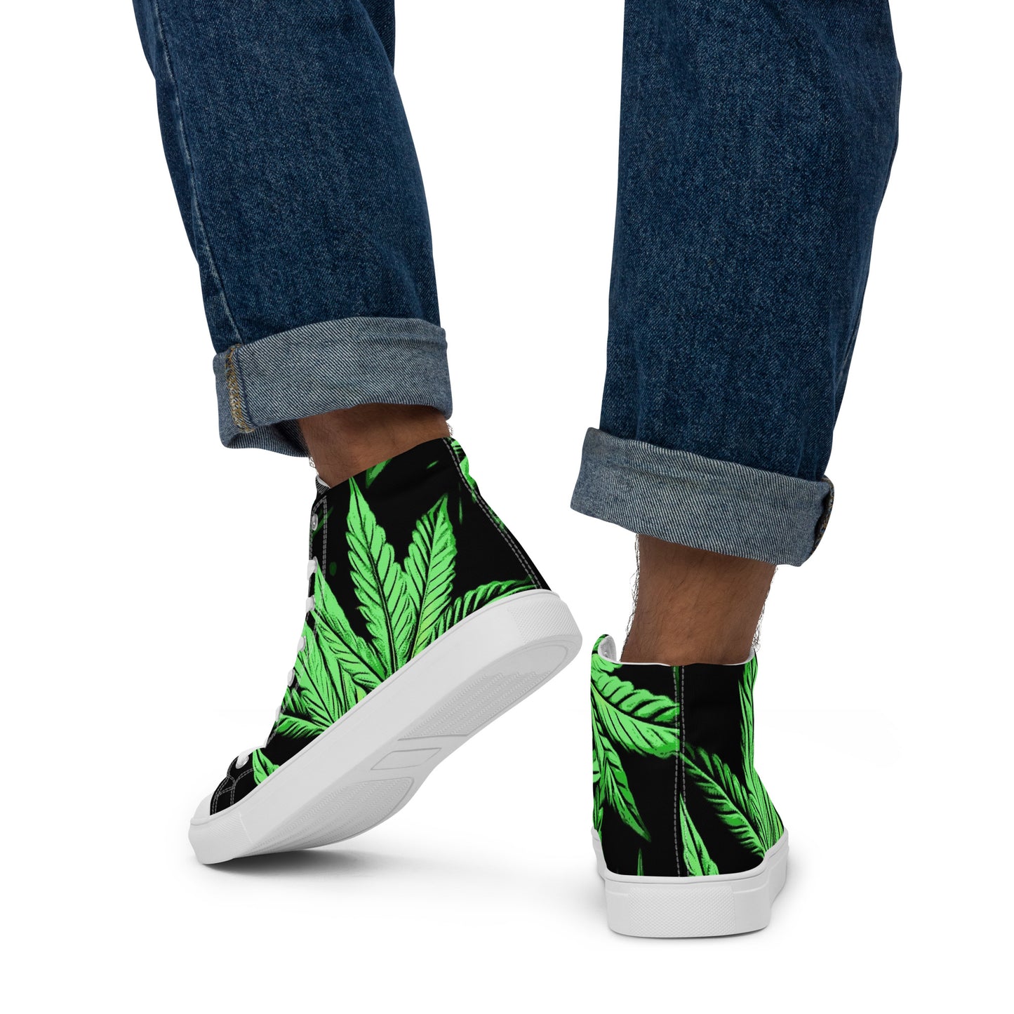 Early Flowering Cannabis Plant Men’s high top canvas shoes