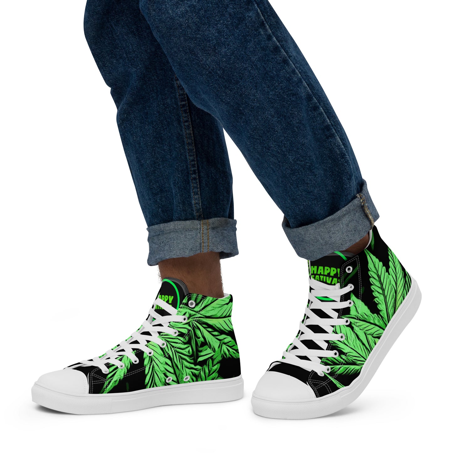 Early Flowering Cannabis Plant Men’s high top canvas shoes