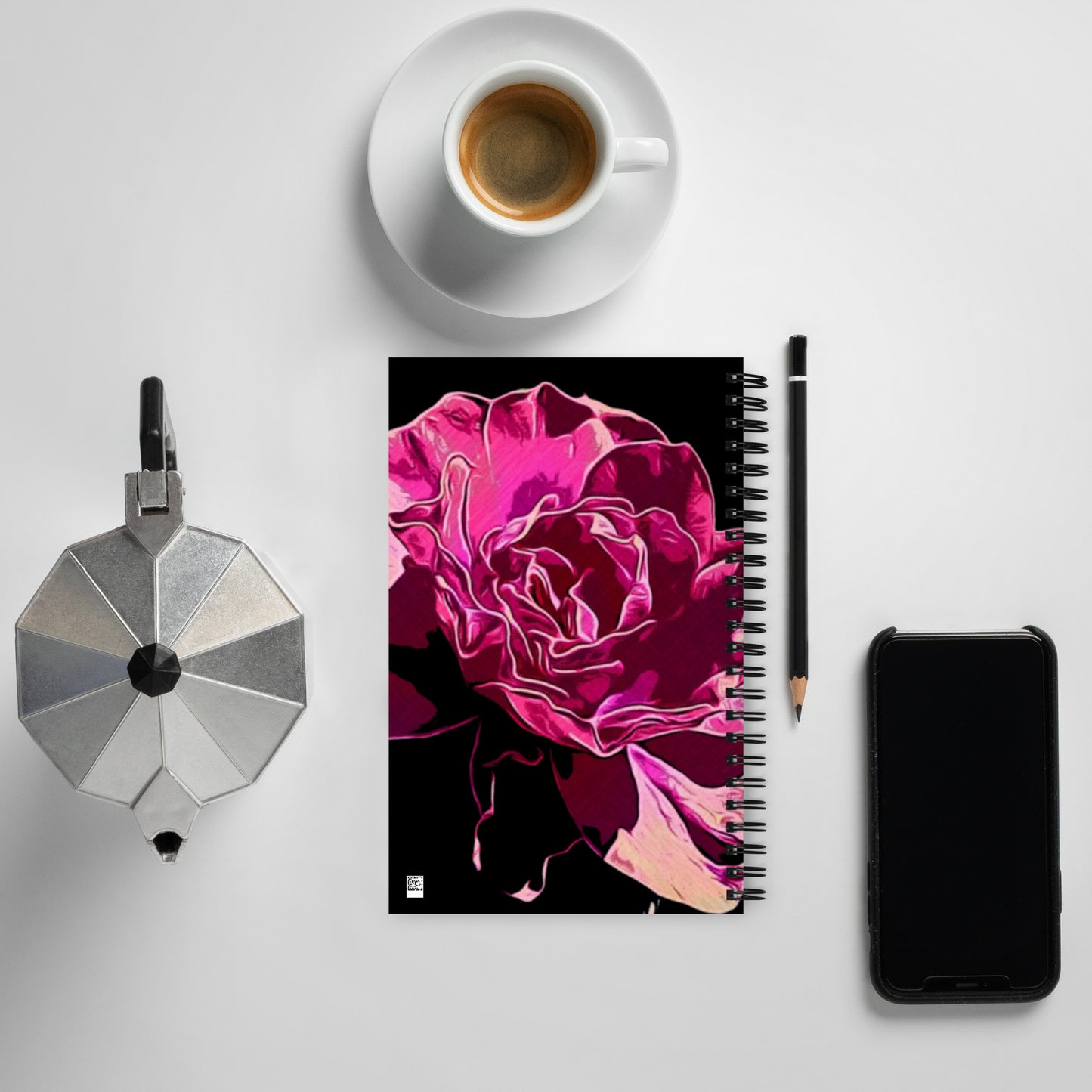 Pink Rose Flowers Spiral notebook