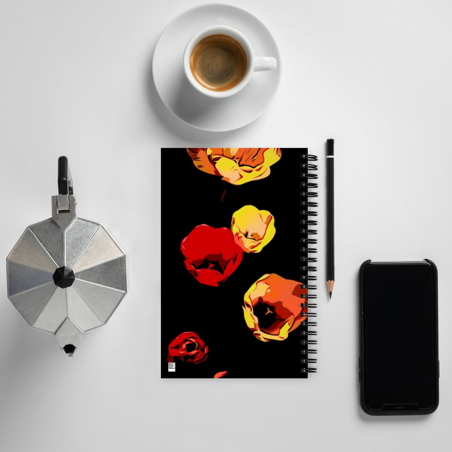 Red and Yellow Tulip Flowers Spiral notebook