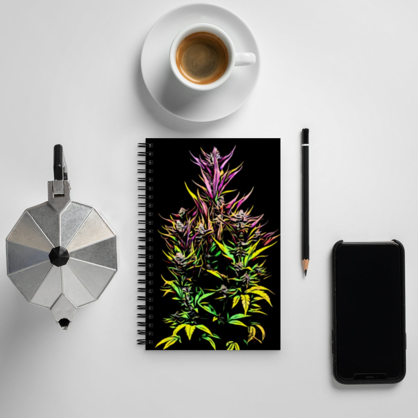 Praying Rainbow Cannabis Flowers Spiral notebook