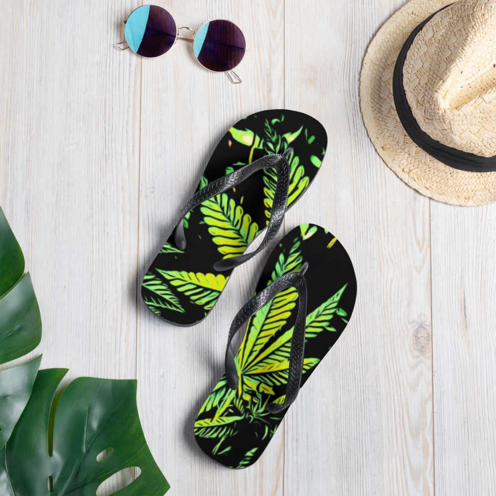 Big Cannabis Leaf Flip-Flops