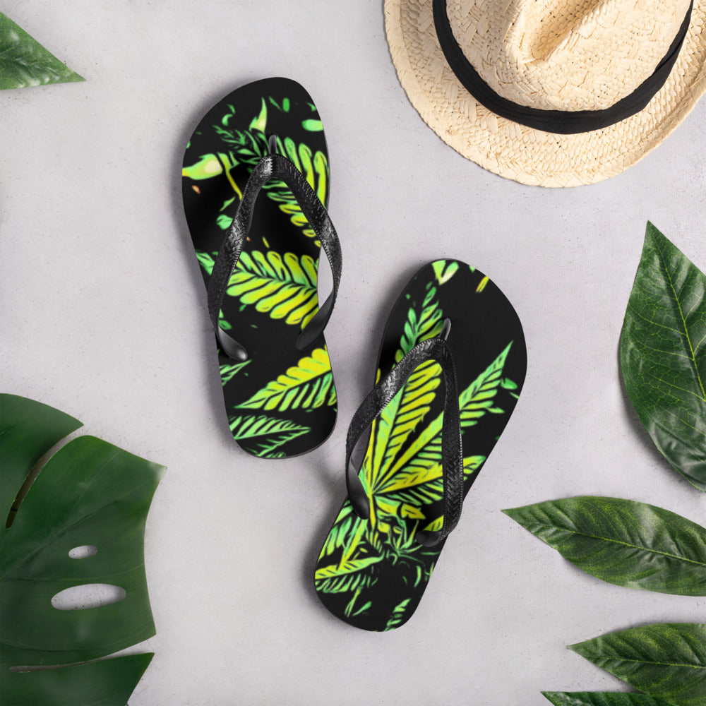 Big Cannabis Leaf Flip-Flops