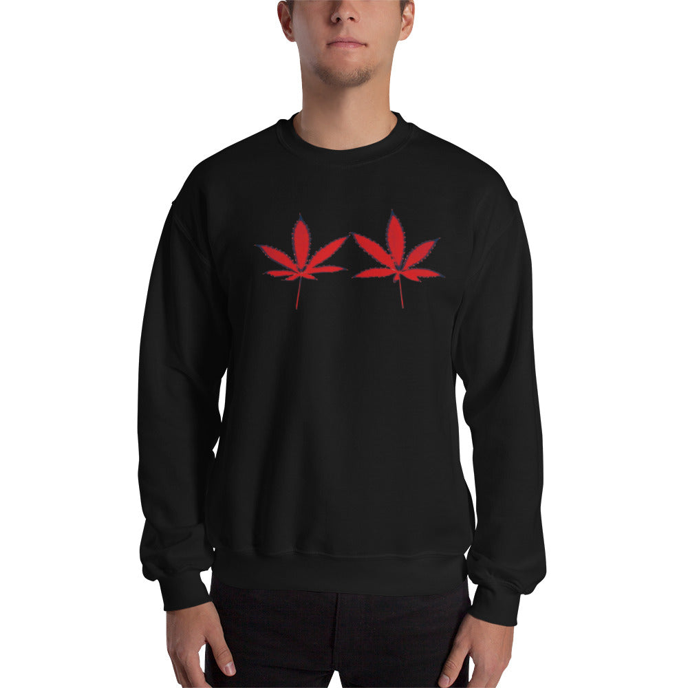 Red Leaves Cannabis Plant Unisex Sweatshirt