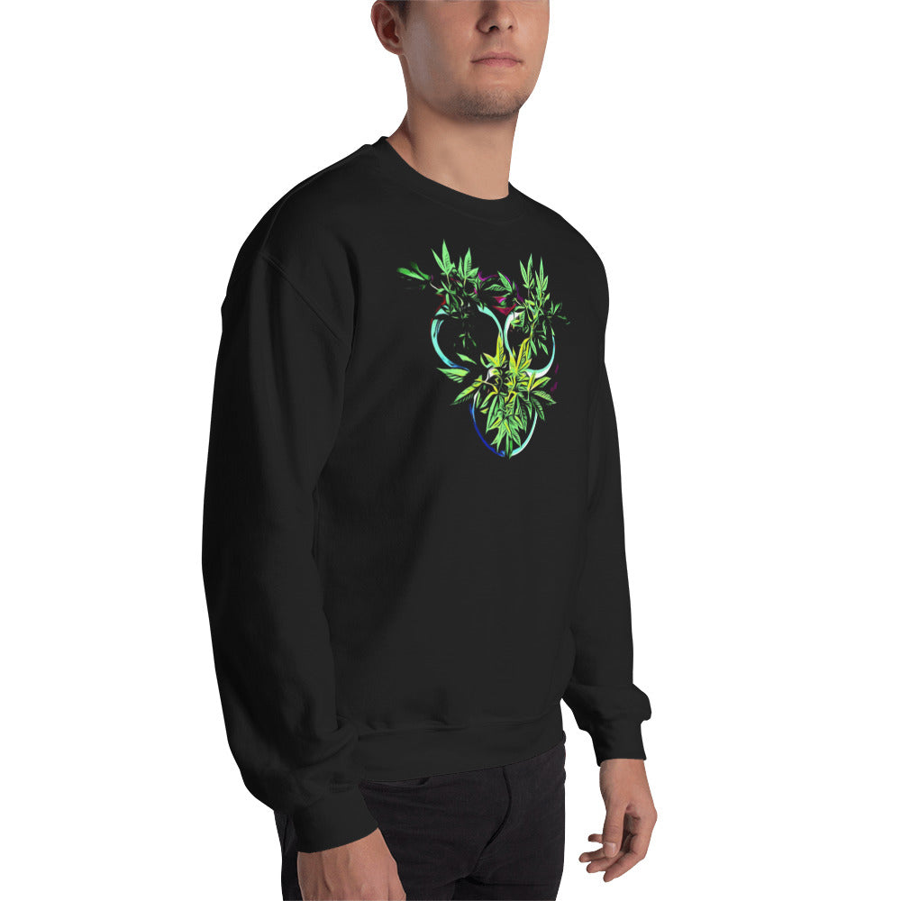 3 Blue Cannabis Pot Plants Unisex Sweatshirt