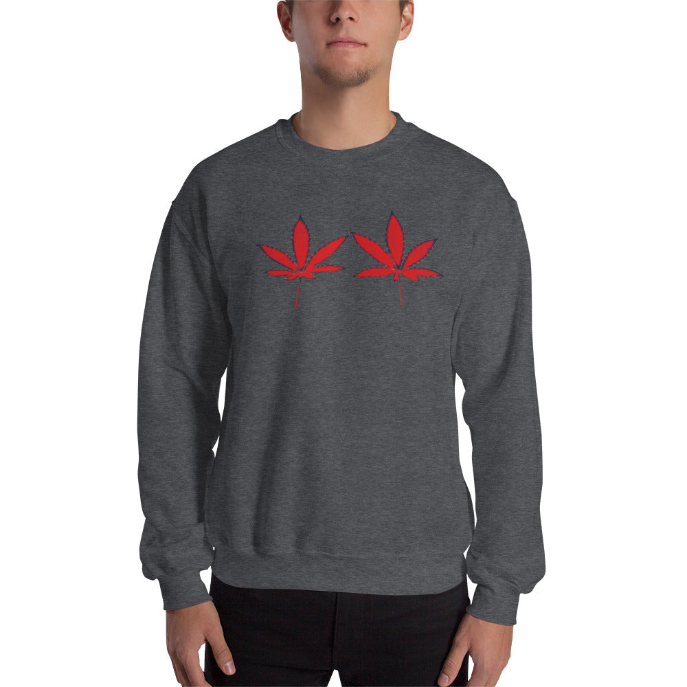 Red Leaves Cannabis Plant Unisex Sweatshirt