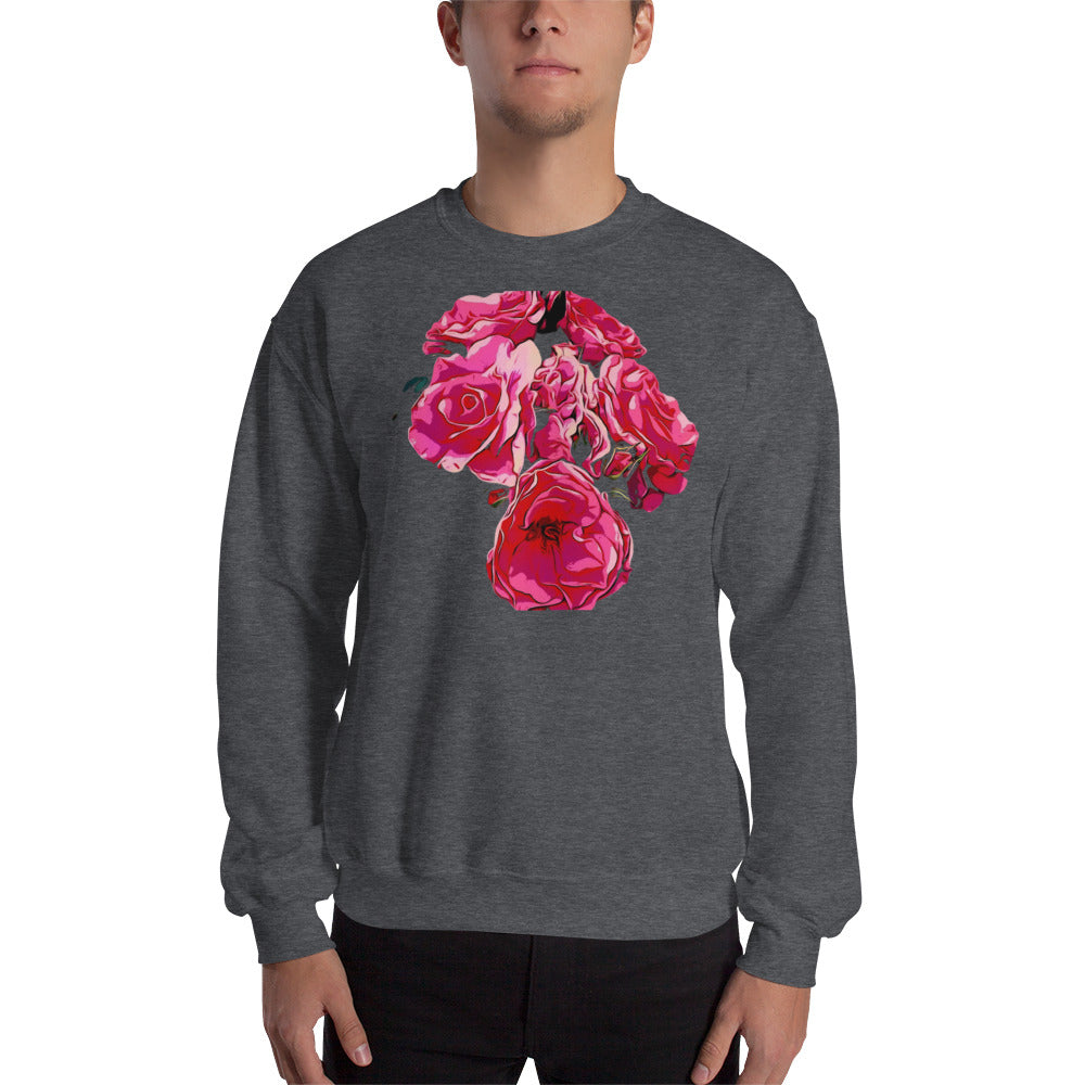 Pink Rose Flowers Unisex Sweatshirt