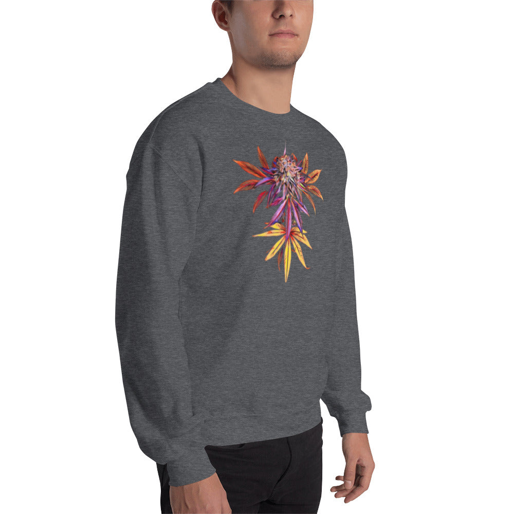 Faded Rainbow Cannabis Flower Unisex Sweatshirt