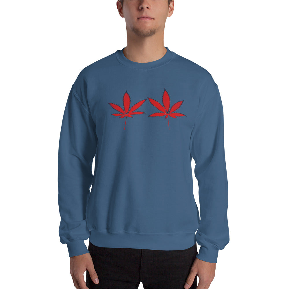 Red Leaves Cannabis Plant Unisex Sweatshirt