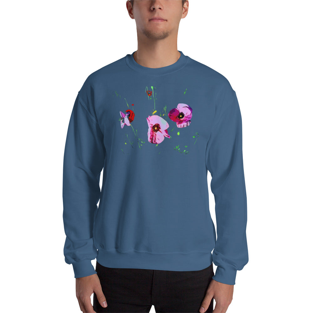 Field of Pink Poppy Flowers Unisex Sweatshirt
