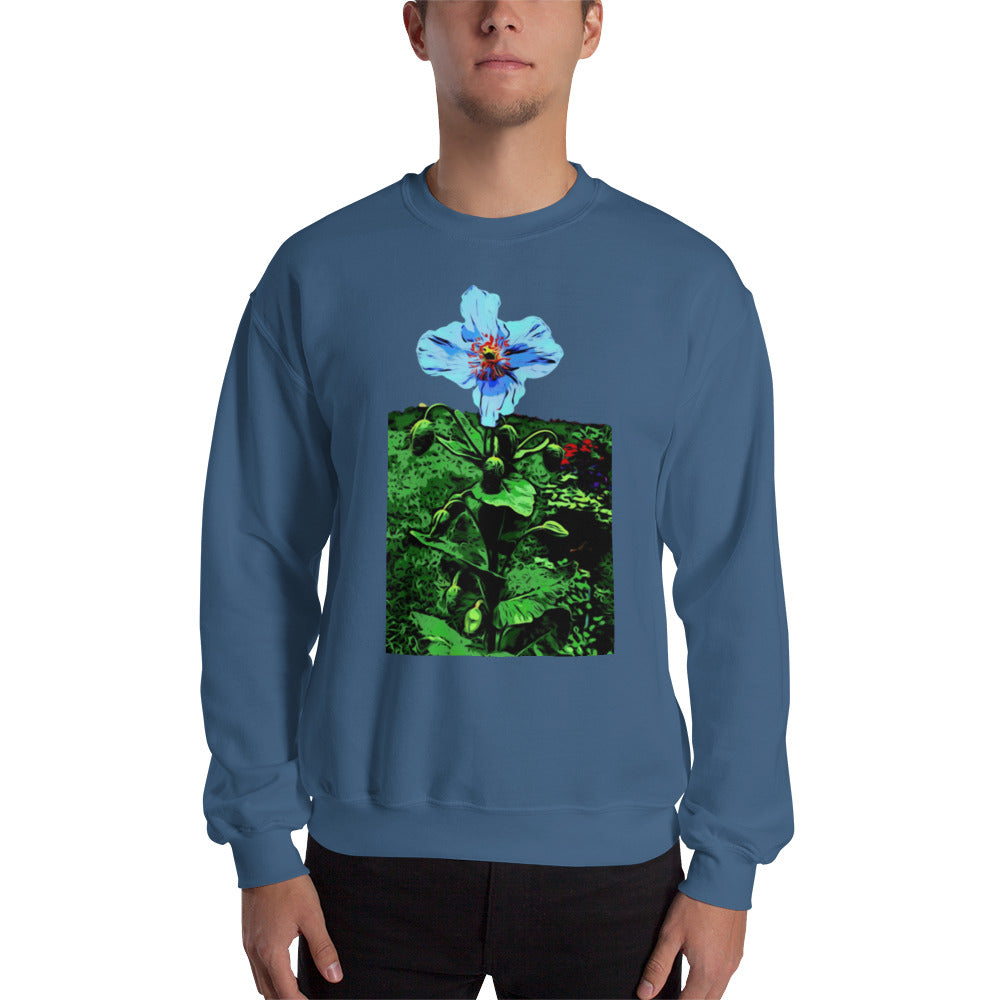 Blue Poppy Flower Unisex Sweatshirt