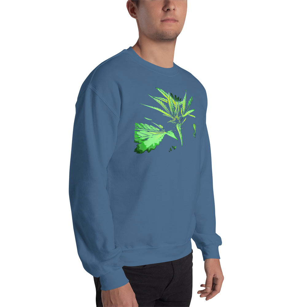 Close Up Praying Cannabis Plant Unisex Sweatshirt