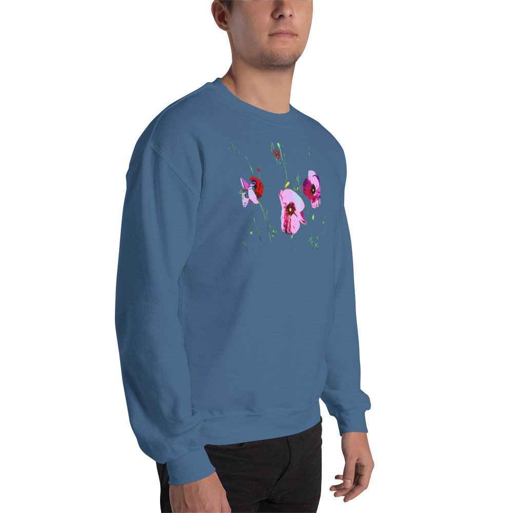 Field of Pink Poppy Flowers Unisex Sweatshirt