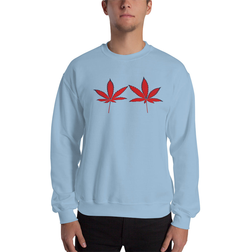 Red Leaves Cannabis Plant Unisex Sweatshirt