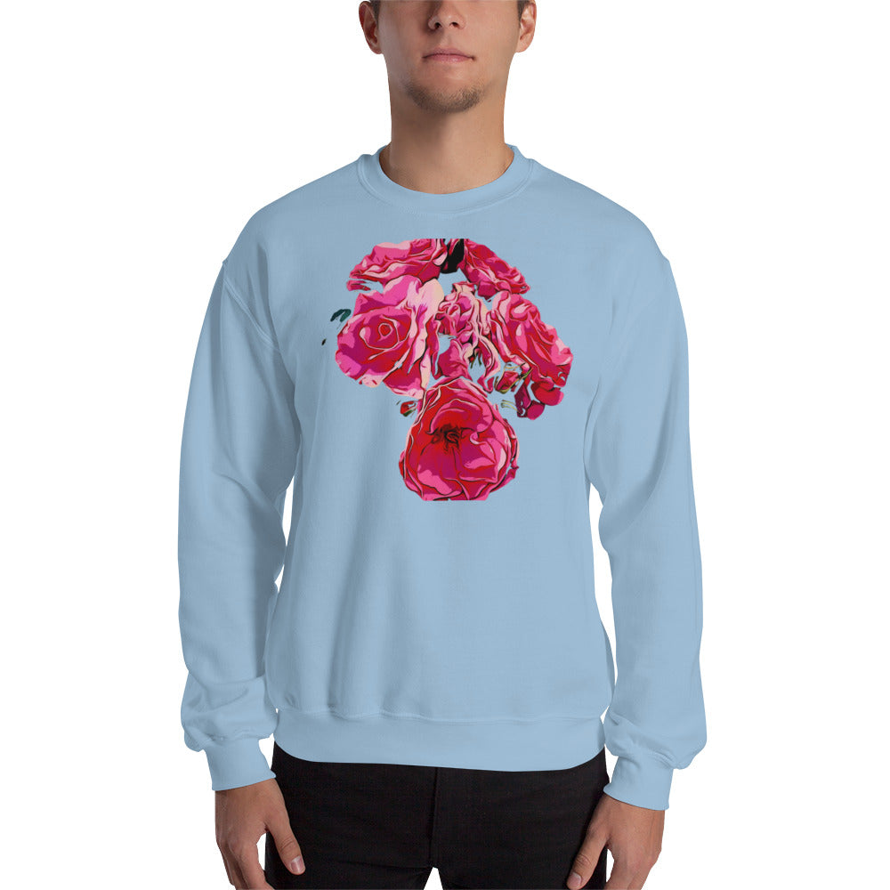 Pink Rose Flowers Unisex Sweatshirt