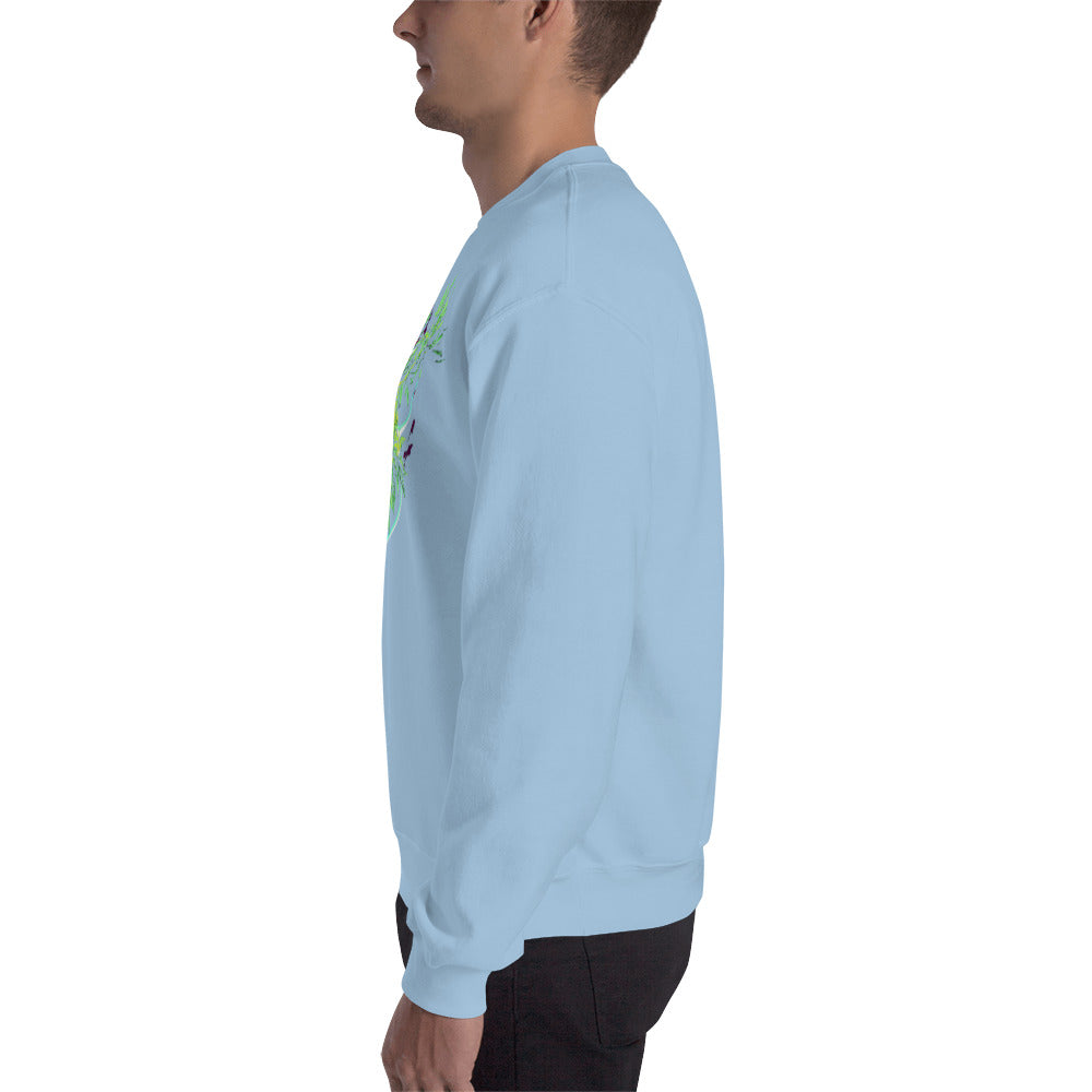 3 Blue Cannabis Pot Plants Unisex Sweatshirt