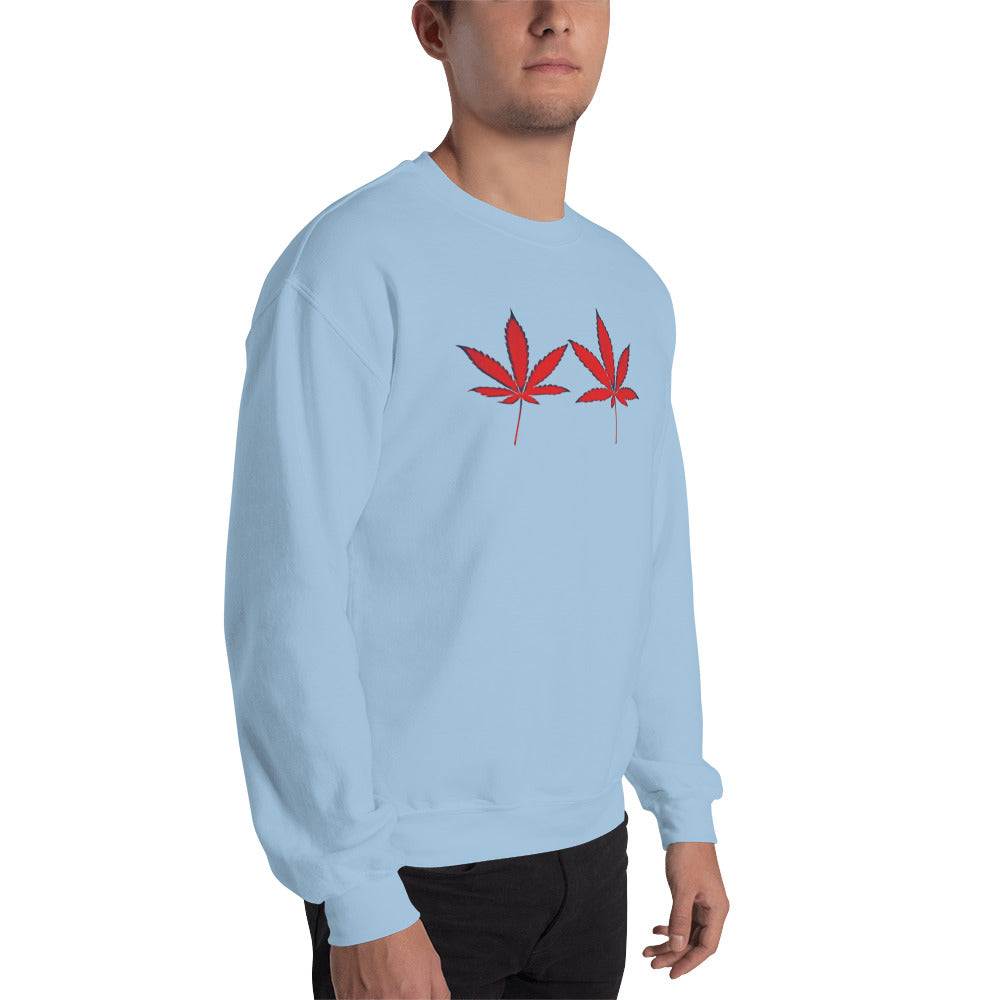 Red Leaves Cannabis Plant Unisex Sweatshirt