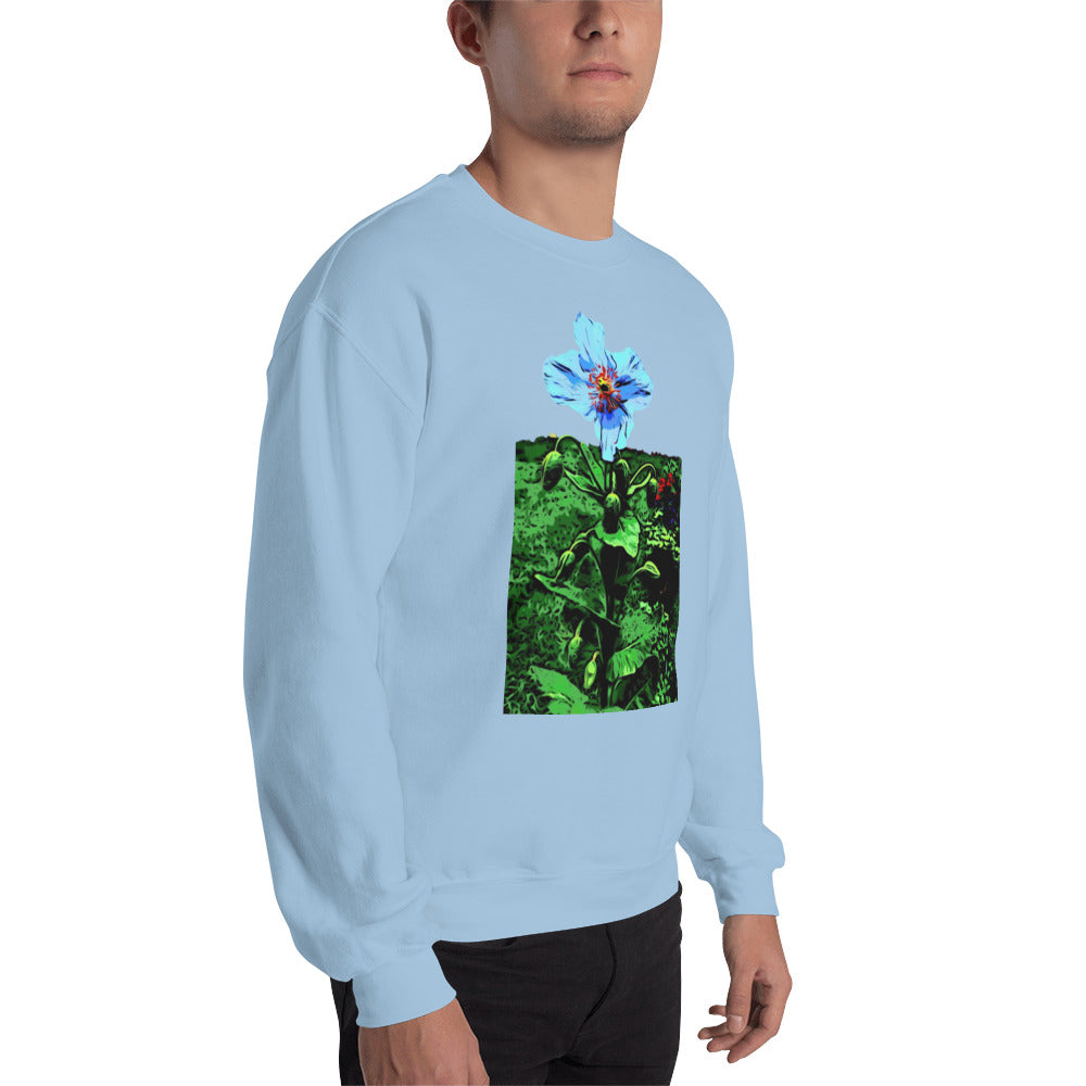 Blue Poppy Flower Unisex Sweatshirt