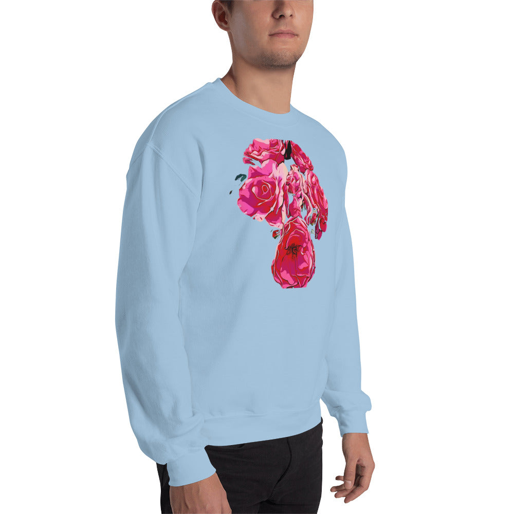 Pink Rose Flowers Unisex Sweatshirt