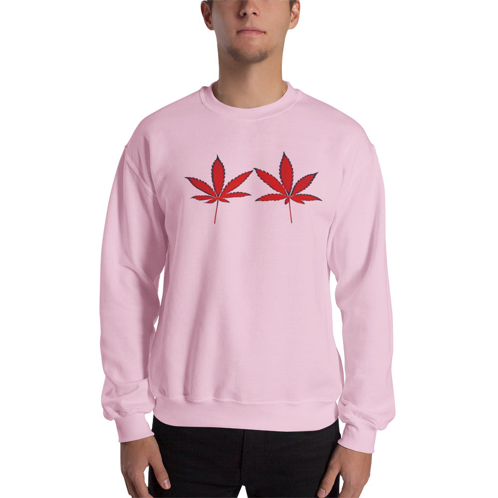 Red Leaves Cannabis Plant Unisex Sweatshirt