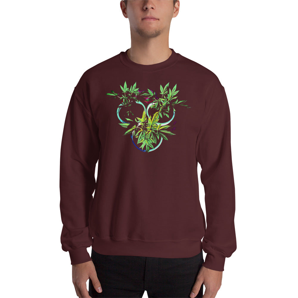 3 Blue Cannabis Pot Plants Unisex Sweatshirt
