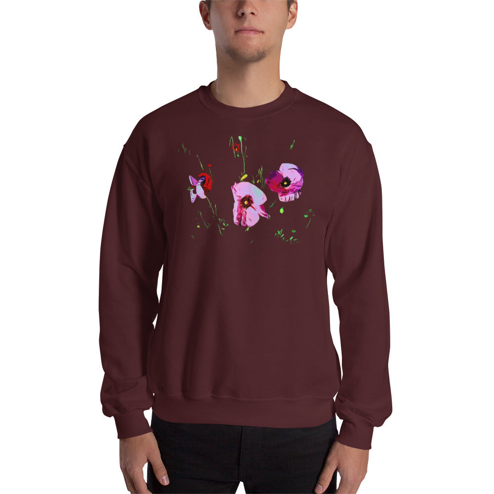 Field of Pink Poppy Flowers Unisex Sweatshirt