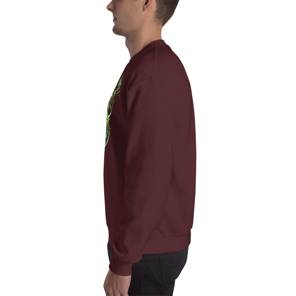 3 Blue Cannabis Pot Plants Unisex Sweatshirt