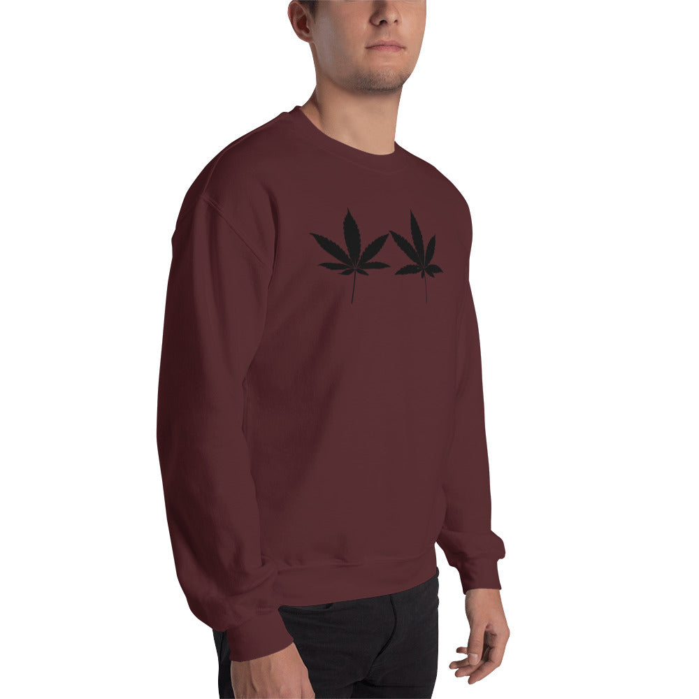 Black Cannabis Leaves Unisex Sweatshirt