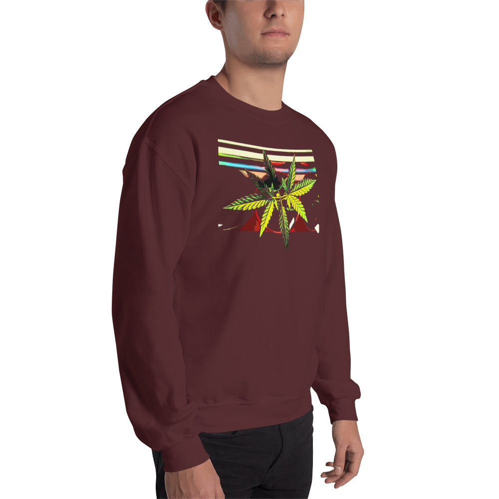 Stripey Cannabis Plant Unisex Sweatshirt