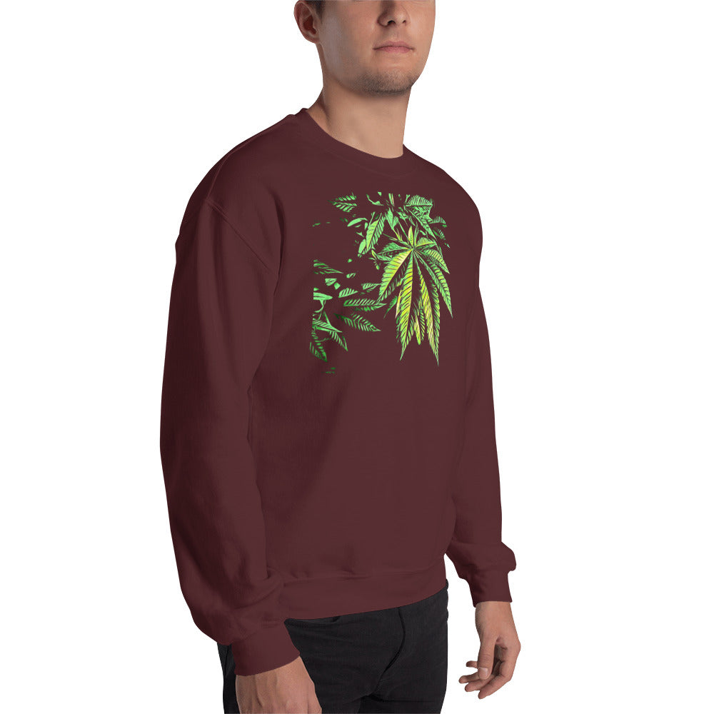 9 Finger Cannabis Leaf Unisex Sweatshirt