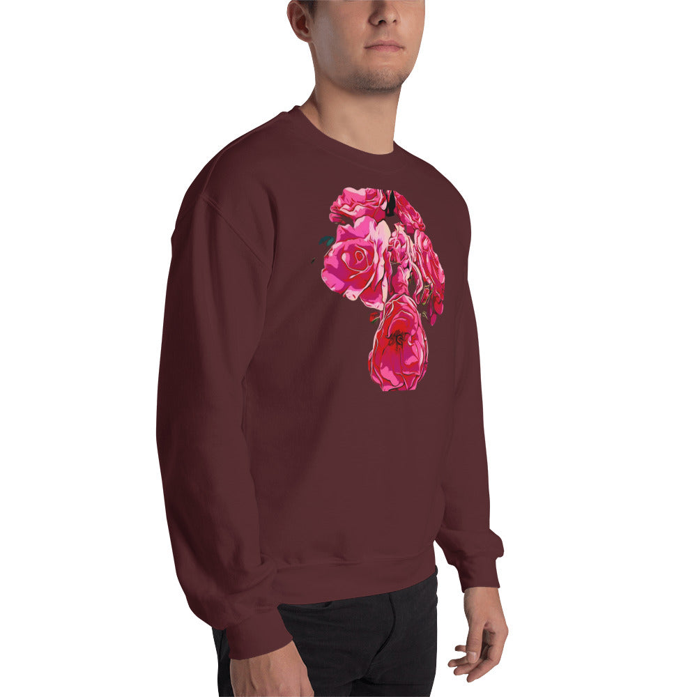 Pink Rose Flowers Unisex Sweatshirt