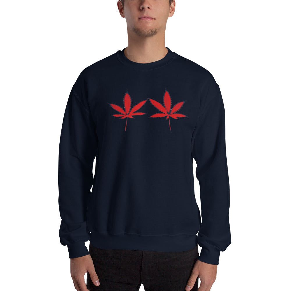 Red Leaves Cannabis Plant Unisex Sweatshirt