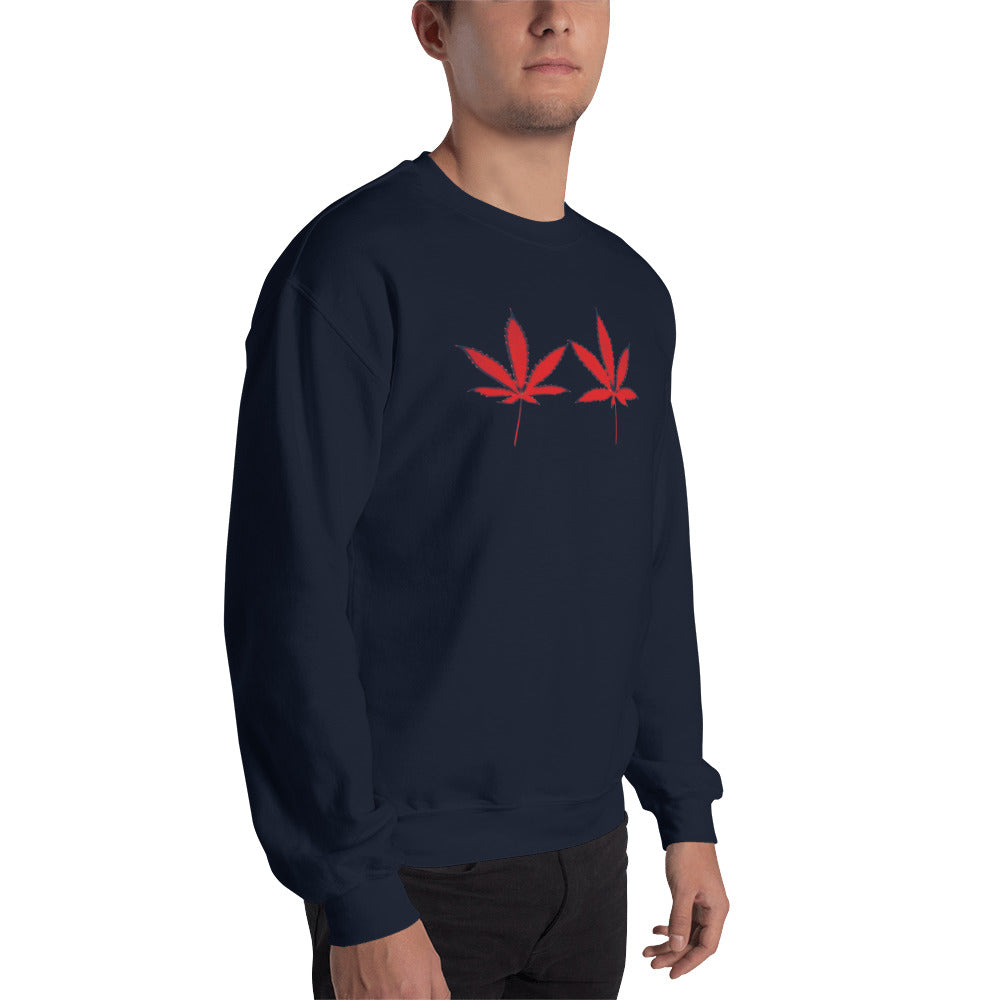 Red Leaves Cannabis Plant Unisex Sweatshirt