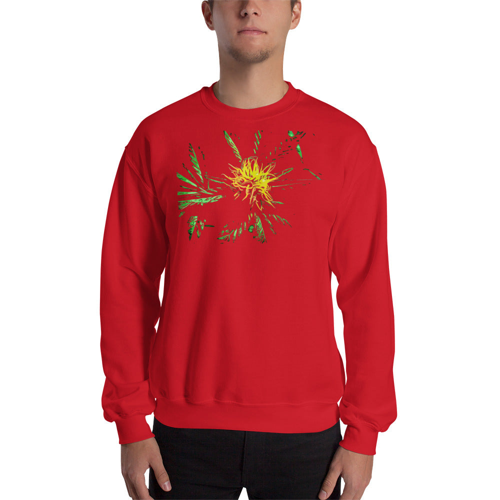 Yellow Flowering Cannabis Plant Unisex Sweatshirt