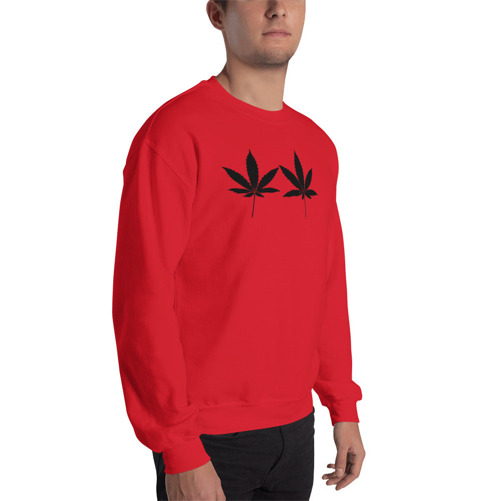 Black Cannabis Leaves Unisex Sweatshirt