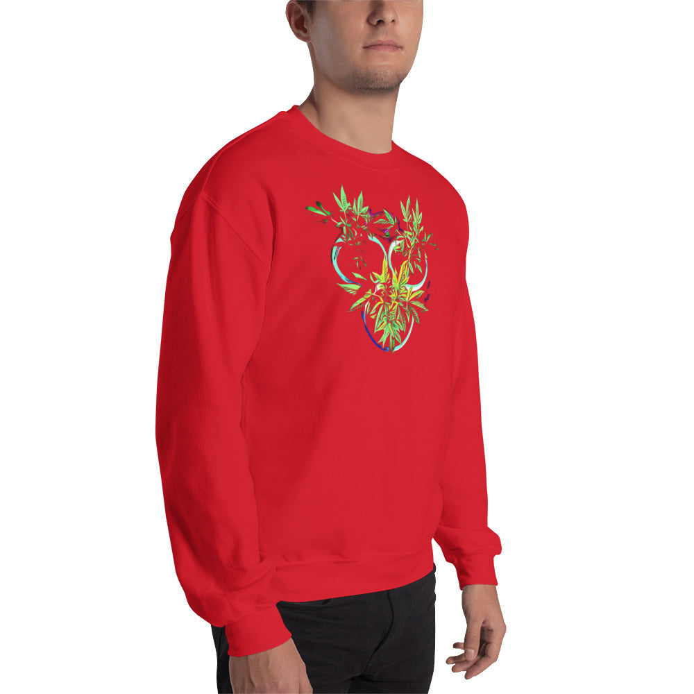 3 Blue Cannabis Pot Plants Unisex Sweatshirt