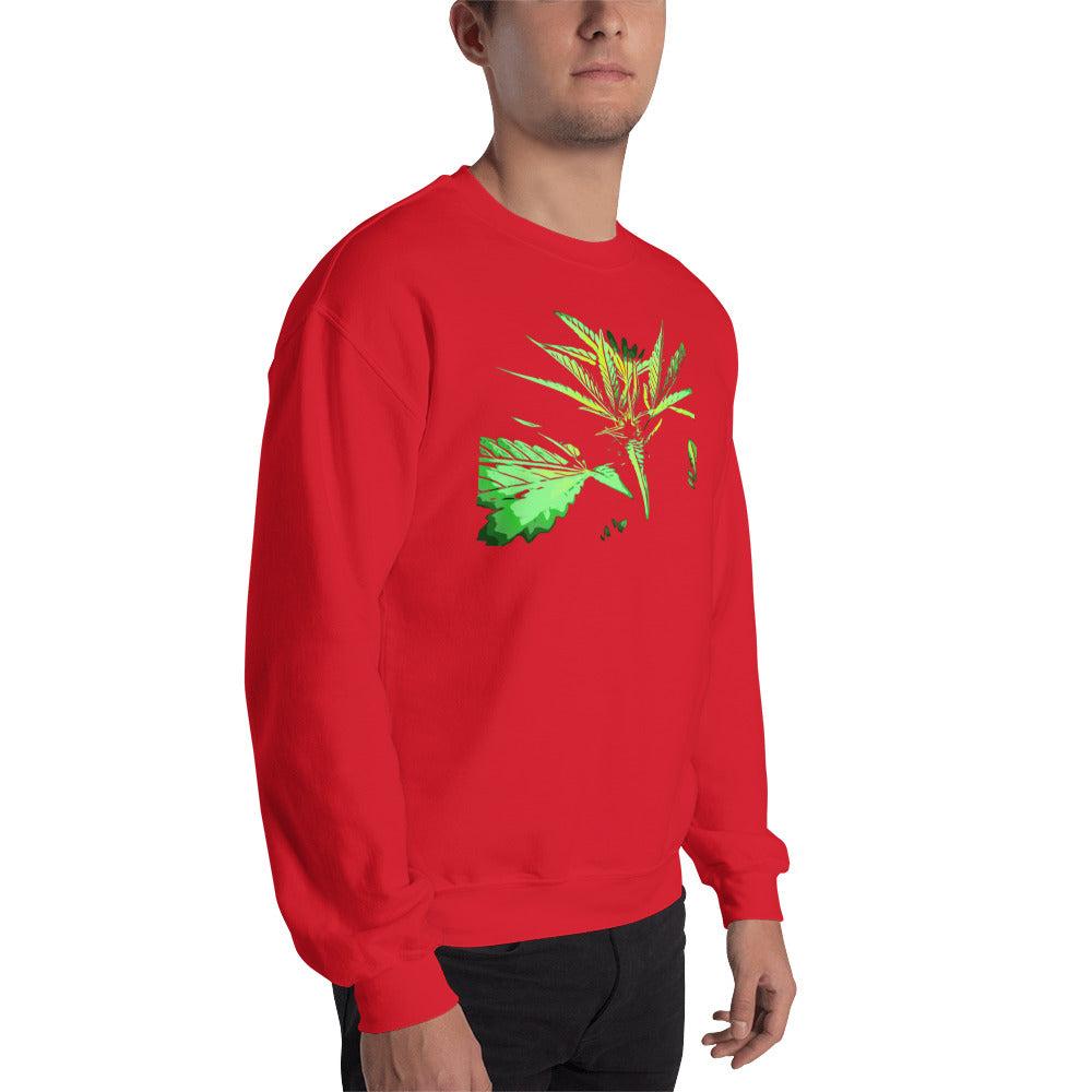 Close Up Praying Cannabis Plant Unisex Sweatshirt