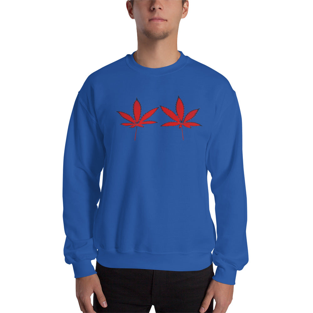 Red Leaves Cannabis Plant Unisex Sweatshirt